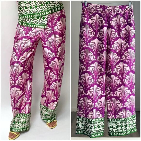 ZARA SATIN EFFECT PRINTED PANTS NEW - Picture 2 of 4